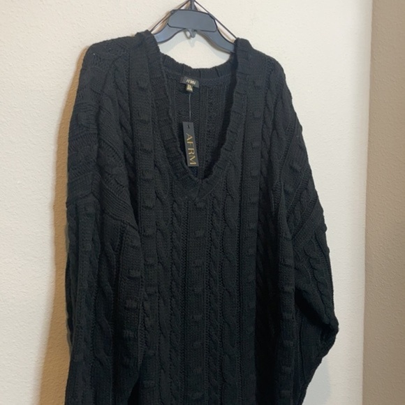 NWT Afrm Bostom Long Cable V-Neck Sweater M/L - Picture 2 of 10